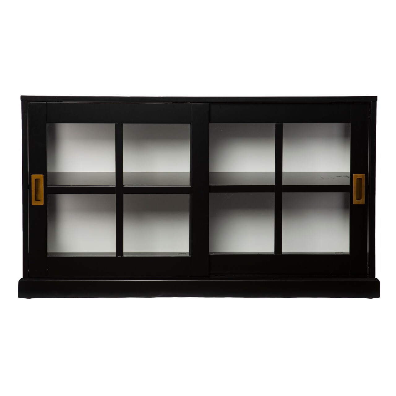 Southern Enterprises 48" Black and Clear Contemporary Curio Cabinet